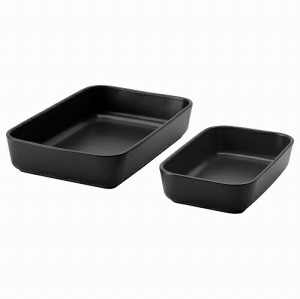 IKEA イケア 耐熱皿2点セット ダークグレー オーブン対応皿 n80464430 LYCKAD リッカード