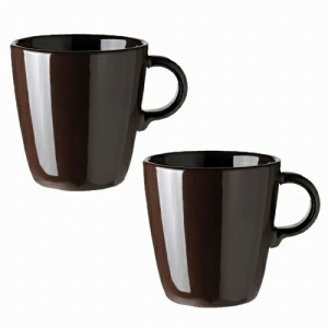 【セット商品】IKEA イケア マグ グロス ブラウン 370ml マグカップ 2個セットm80485442x2 FARGKLAR フェルグクラー