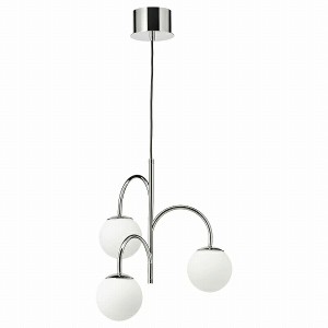 IKEA イケア ペンダントランプ 3アーム クロムメッキ オパールホワイト ガラス n80470978 SIMRISHAMN スィムリスハムン