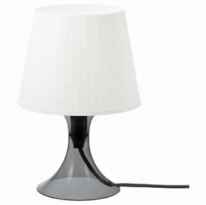 IKEA イケア テーブルランプ ダークグレー ホワイト 29cm n10484078 LAMPAN