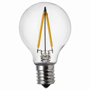 イケア IKEA LED電球 E17 100ルーメン 球形 クリア x20436746 RYET リーエト