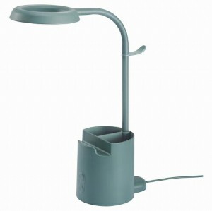 IKEA イケア LEDワークランプ 収納付き 調光可能 ターコイズ m60550985 BRUNBAGE ブルンボーゲ