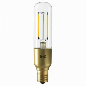 IKEA イケア LED電球 E17 200ルーメン 調光可能 チューブ形 クリアガラス 25mm m90516966 LUNNOM ルッノム