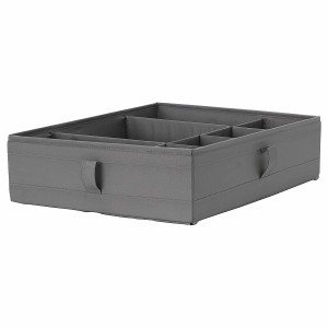 IKEA イケア ボックス 仕切り付き ダークグレー 44x34x11cm n50472969 SKUBB スクッブ