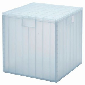 IKEA イケア 収納ボックス ふた付き  透明 グレーブルー  33x33x33cm m20515022 PANSARTAX パンサルタクス