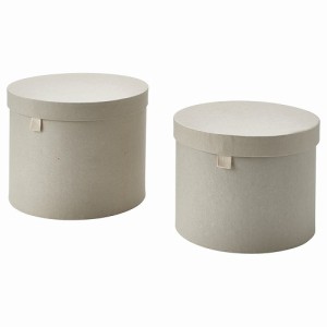 IKEA イケア 収納ボックス ふた付き 2点セット ナチュラルカラー ベージュ m70565806 RAGODLING ローゴドリング 