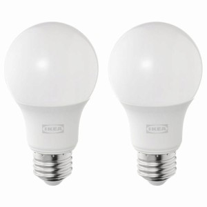 IKEA イケア LED電球 E26 485ルーメン 球形 オパールホワイト 2ピース m10564145 SOLHETTA ソールヘッタ 