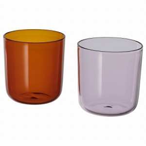 IKEA イケア グラス ライトピンク ブラウン 300ml 2ピース m40568953 TESAMMANS テサッマンス 