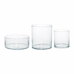IKEA イケア CYLINDER ボウル花瓶3点セット クリアガラス d80175213