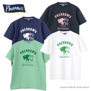 フェローズ PHERROW'S 定番バッファロー プリント半袖Tシャツ 24S-PT2 メンズ