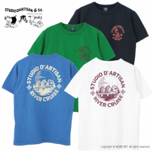 ステュディオ・ダルチザン STUDIO D'ARTISAN USAコットンプリントTシャツ 8142B メンズ 日本製 半袖 RIVER CRUISE