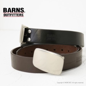 バーンズアウトフィッターズ BARNS OUTFITTERS 栃木レザー 40mmスクエアバックルベルト LE-4166 メンズ 日本製 本革