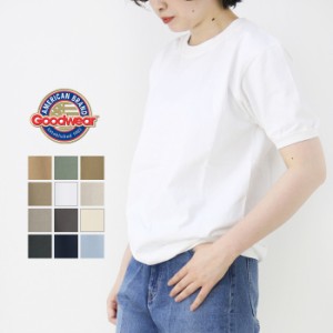 グッドウェア GOODWEAR 7.2ozコットンクルーネックリブTシャツ NGT9801 ヘビーウェイト 無地 アメリカ製 レディース 男女兼用