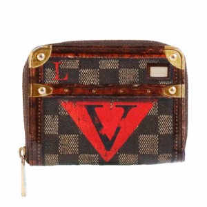 中古 ルイヴィトン 小銭入れ ダミエ トランクタイム ジッピー コインパース メンズ レディース M52745 Louis vuitton 