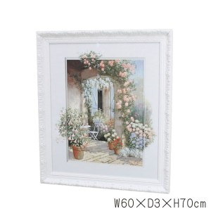 アートパネル 花 アートボード 額絵 ウォール インテリア 壁飾り ディスプレイ クラシック 姫系 花柄 イタリア製 91644 W60×D3×H70cm