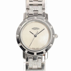 エルメス クリッパーナクレ 腕時計 CL4.230  ホワイトシェル レディース 中古A品