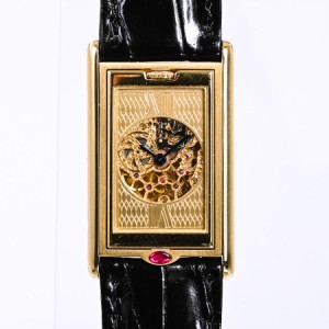 カルティエ タンクバスキュラント 腕時計 W1524851  スケルトン メンズ 中古A品