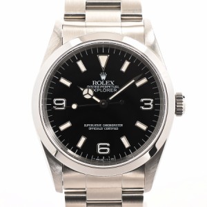 ロレックス エクスプローラーI 腕時計 14270 U番 ブラック メンズ 中古A品