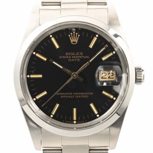 ロレックス オイスターパーペチュアルデイト 腕時計 15000 R番 ブラック メンズ ヴィンテージ