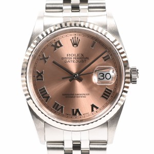 ロレックス デイトジャスト 腕時計 16234 Y番 ピンクローマン メンズ 中古A品
