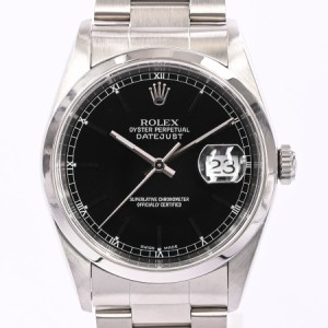 ロレックス デイトジャスト 腕時計 16200 A番 ブラック メンズ 中古A品