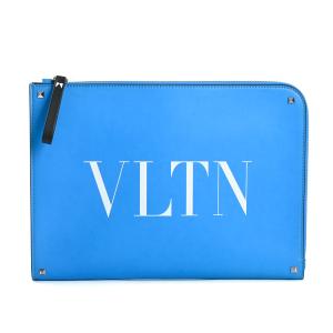ヴァレンチノ VLTNクラッチバッグ クラッチバッグ カーフ  ブルー メンズ  中古AB品