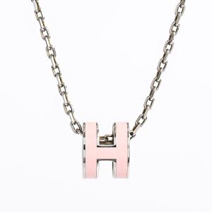 エルメス ミニポップH ネックレス パラジウム  ピンク レディース  中古AB品