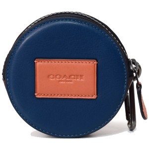 コーチ メンズ小物 COACH スムースカーフレザー カラーブロック ラウンド ハイブリッド カラビナ付き ポーチ オックスブラッド×エーゲマ