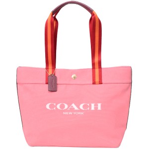 コーチ バッグ COACH キャンバス ぺブルレザー トート ロゴ トートバッグ タフィーマルチ C8293