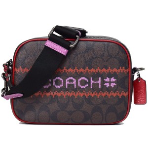 コーチ バッグ COACH コーティングキャンバス ぺブルレザー シグネチャー デンプシー フェアアイル グラフィック カメラバッグ クロスボ