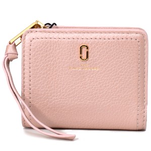 マークジェイコブス コンパクト財布 MARC JACOBS ソフトグレインパールレザー ザ ソフトショット DOUBLE J ロゴ パールライズド ミニ 二