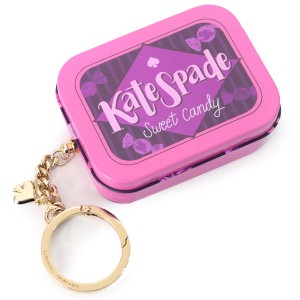 ケイトスペード キーホルダー katespade キャンディ缶 メタル キャンディー ショップ スペードチャーム ティン ブリキ缶 小物入れ キーフ