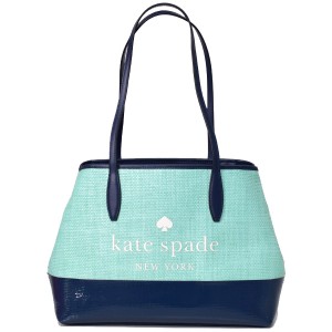 ケイトスペード バッグ katespade ストロー レザー ストリート バイカラー ロゴ スモール サイド スナップ 籠 ショルダー トートバッグ 