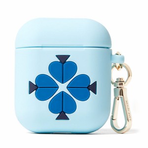 ケイトスペード airpods エアーポッズケース katespade シリコン スペード フラワー 花柄 フローラル クリップ ケース ブルーマルチ 8AR0