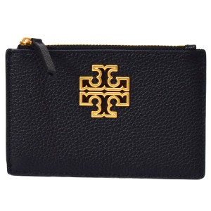 トリーバーチ カードケース TORY BURCH レザー ブリテン ロゴ ジップ 小物 定期入れ 小銭入れ コインケース ブラック 78566