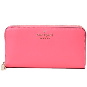 ケイトスペード 財布 katespade レザー ステイシー ロゴ ラージ コンチネンタル ジップ アラウンド ウォレット 長財布 ガーデンピンク WL