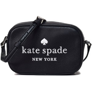 ケイトスペード バッグ katespade ぺブルレザー グリッター ラメ ロゴ ミニ カメラ バッグ クロスボディ 斜めがけ ショルダーバッグ ブラ