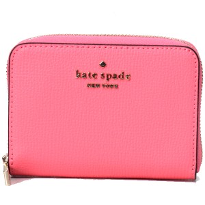 ケイトスペード 財布 katespade グレインレザー ダーシー ロゴ スモール ジップ カードケース ウォレット 財布 クラウドミスト ピーチネ