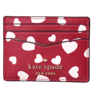 ケイトスペード カードケース katespade PVC レザー ハート ポップ プリント ロゴ スモール スリム カードホルダー 名刺入れ 定期入れ パ