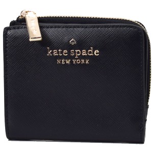 ケイトスペード 財布 katespade レザー ステイシー スモール L字 ジップ バイフォールド 二つ折り コンパクト 財布 ブラック WLR00143