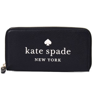 ケイトスペード 長財布 katespade ぺブルレザー エラ ロゴ ラージ コンチネンタル ジップ アラウンド 財布 ブラック K4779