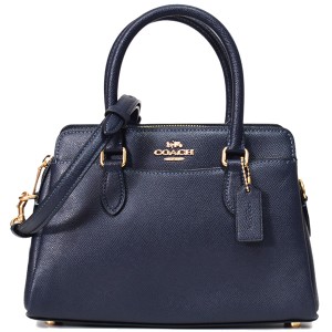 コーチ バッグ COACH クロスグレインレザー ダーシー ミニ キャリーオール 2WAY 斜め掛け ショルダー ハンドバッグ ミッドナイト CH297