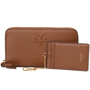 トリーバーチ 長財布 TORY BURCH レザー ロゴ ジップ コンチネンタル 長財布 カードケース 定期入れ 2点セット ムース 86004