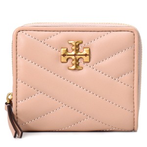 トリーバーチ 財布 TORY BURCH レザー キラ シェブロン ロゴ キルティング 二つ折り コンパクト財布 デボンサンド 90344