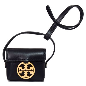 トリーバーチ エアーポッズケース 第3世代 TORY BURCH レザー ミラー ストラップ付 イヤホン airpods pro 3rd エアーポッズ ブラック 748