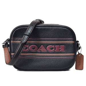 コーチ バッグ COACH レザー ロゴ ストライプ ミニ ジェイミー カメラバッグ クロスボディー ショルダーバッグ ブラック×サドル CH308