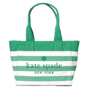 ケイトスペード バッグ katespade キャンバストート ボーダー ロゴ ラージ トート バッグ グリーンビーン KB695