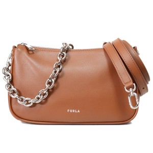 フルラ バッグ FURLA レザー ムーン ロゴ チェーン 斜めがけ 2way ショルダー ハンド バッグ コニャック WB00356