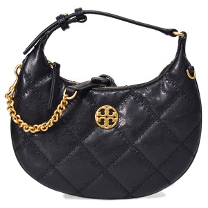 トリーバーチ バッグ TORY BURCH レザー ウィラ キルティング ミニ クレセント 三日月 2way ショルダー 斜めがけ ハンドバッグ ブラック 