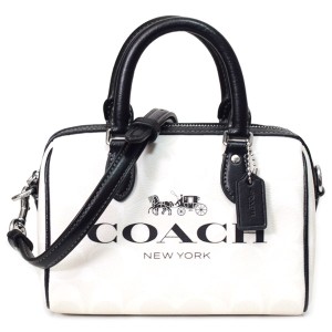 コーチ バッグ COACH コーティングキャンバス レザー シグネチャー ミニ ローワン ロゴ サッチェル 2WAY ボストンバッグ チャークマルチ 